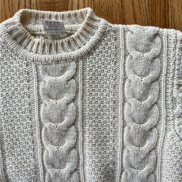 Cozy Cable Knit Wool Sweater - Cream - Picture 2 of 11